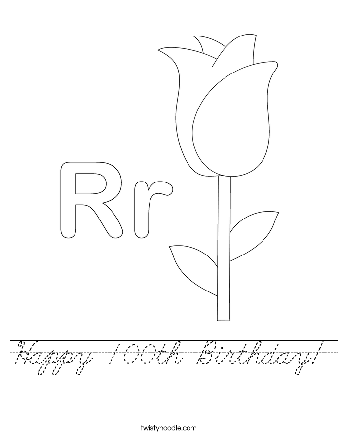 Happy 100th Birthday! Worksheet