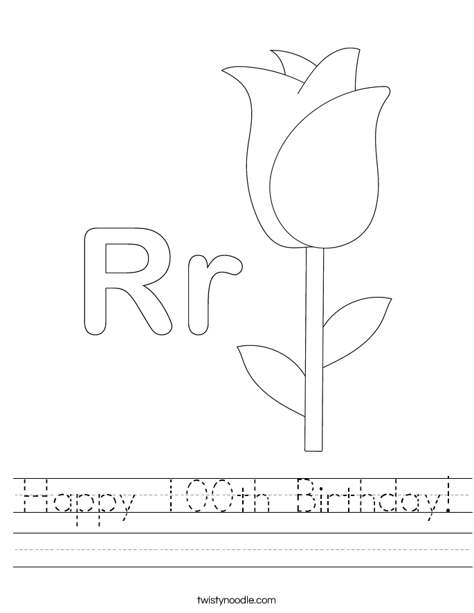 Happy 100th Birthday! Worksheet