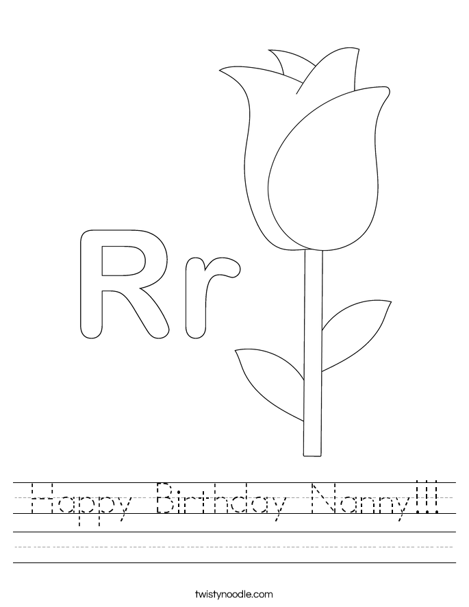 Happy Birthday Nanny!!! Worksheet