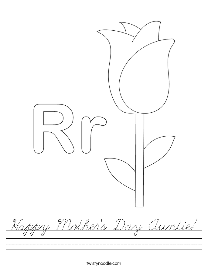 Happy Mother's Day Auntie! Worksheet