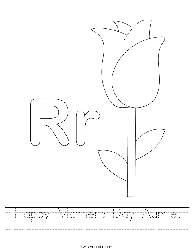 Happy Mother's Day Auntie! Worksheet