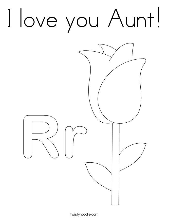 I love you Aunt! Coloring Page