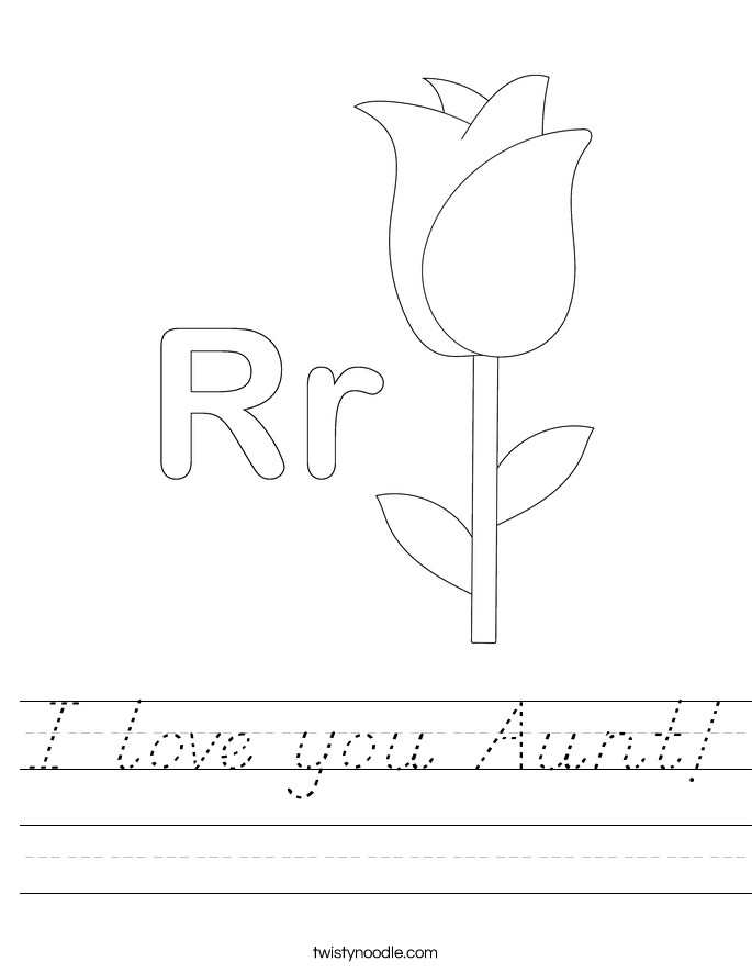 I love you Aunt! Worksheet