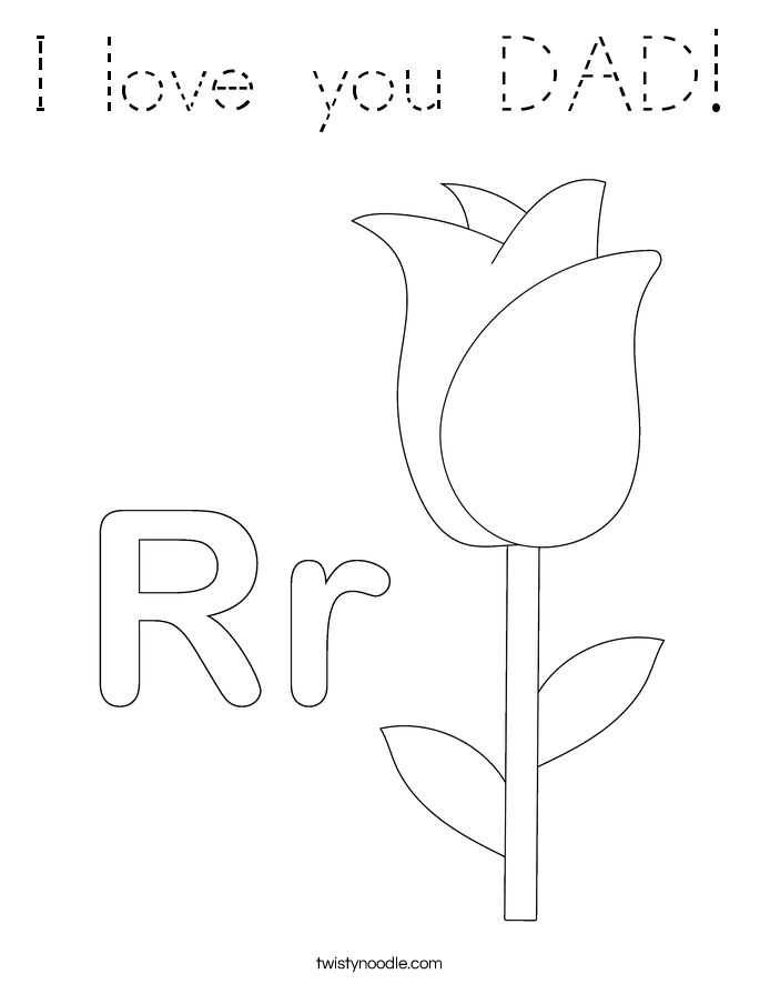 I love you DAD! Coloring Page