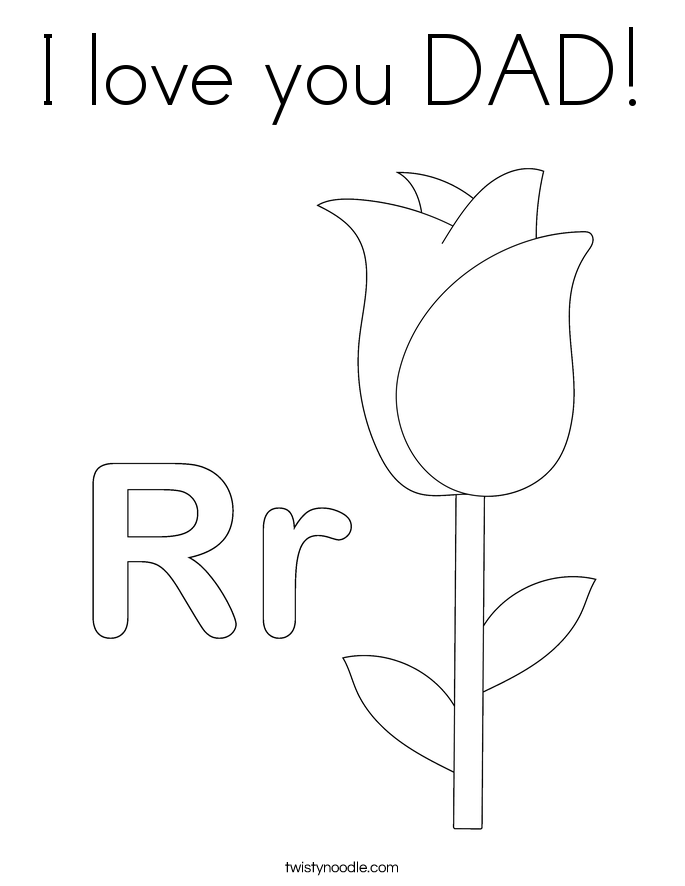 I love you DAD! Coloring Page