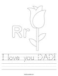 I love you DAD! Worksheet