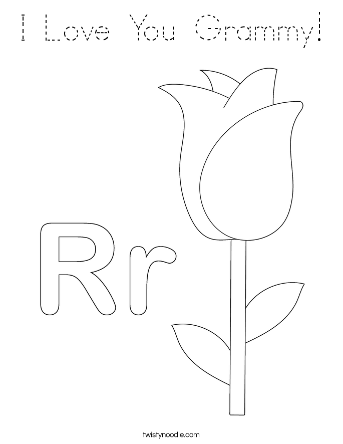 I Love You Grammy! Coloring Page