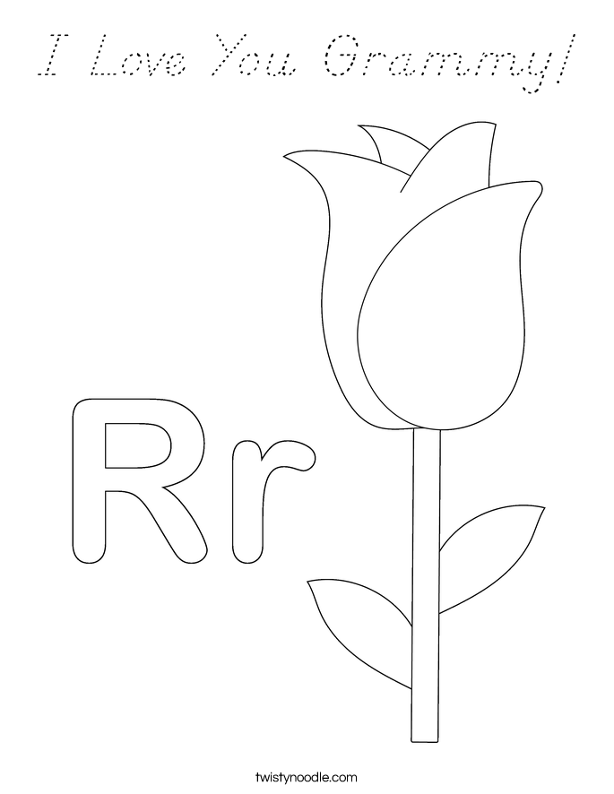 I Love You Grammy! Coloring Page