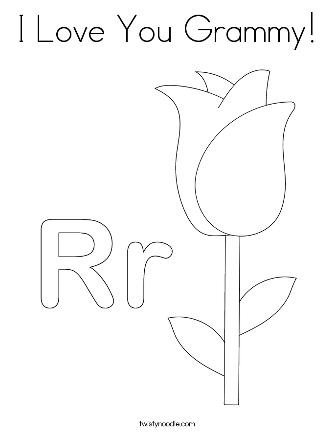 I Love You Grammy! Coloring Page