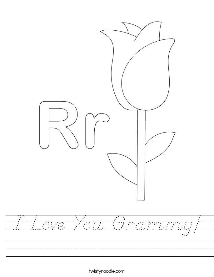 I Love You Grammy! Worksheet