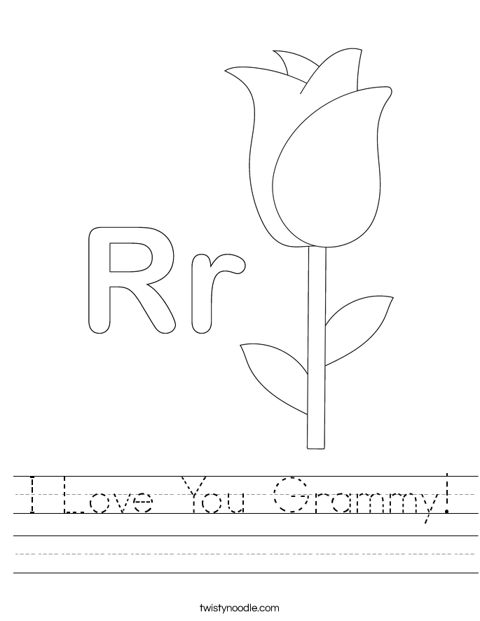 I Love You Grammy! Worksheet