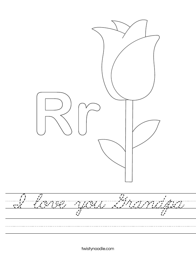 I love you Grandpa Worksheet