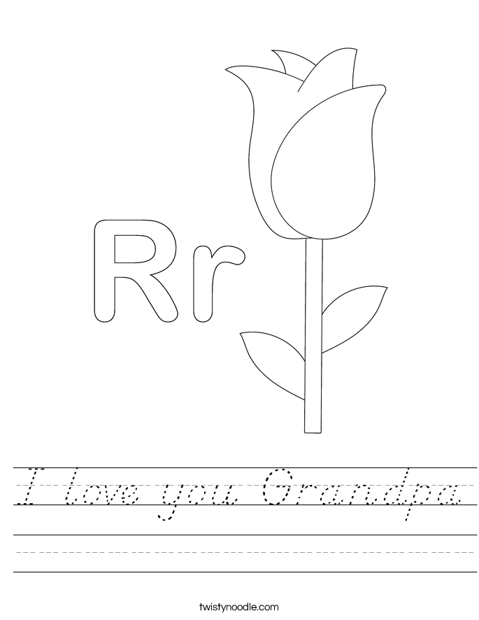 I love you Grandpa Worksheet