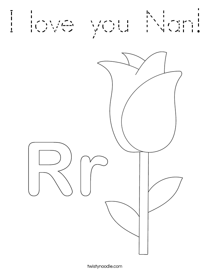 I love you Nan! Coloring Page