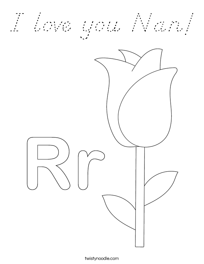 I love you Nan! Coloring Page