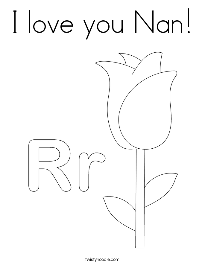 I love you Nan! Coloring Page