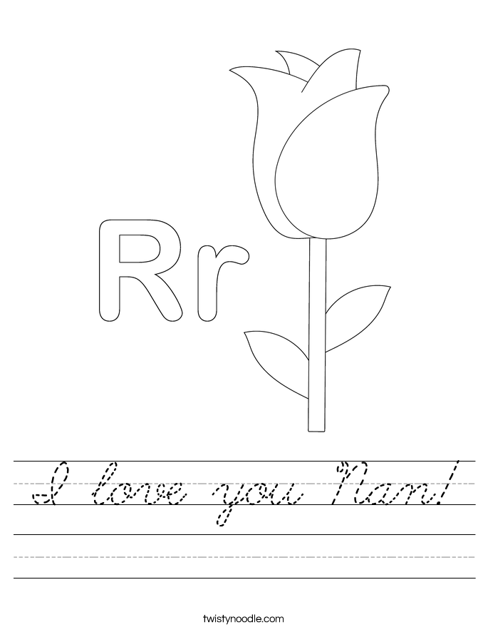 I love you Nan! Worksheet