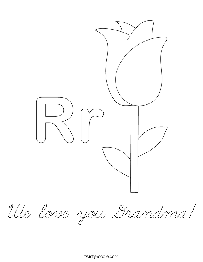 We love you Grandma! Worksheet