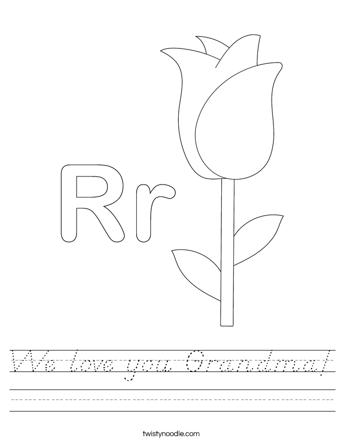 We love you Grandma! Worksheet