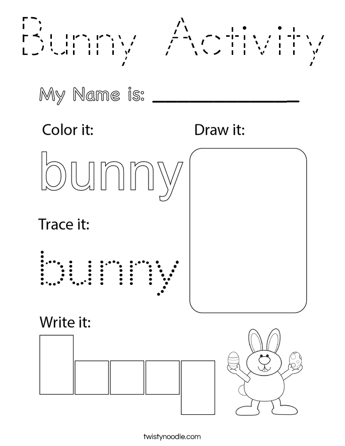 Bunny Activity Coloring Page