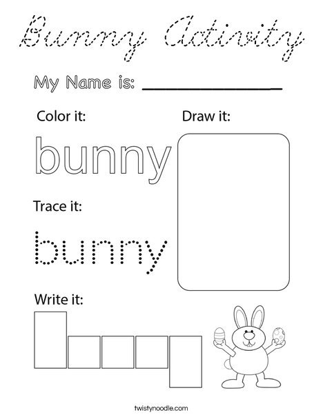 Bunny Activity Coloring Page