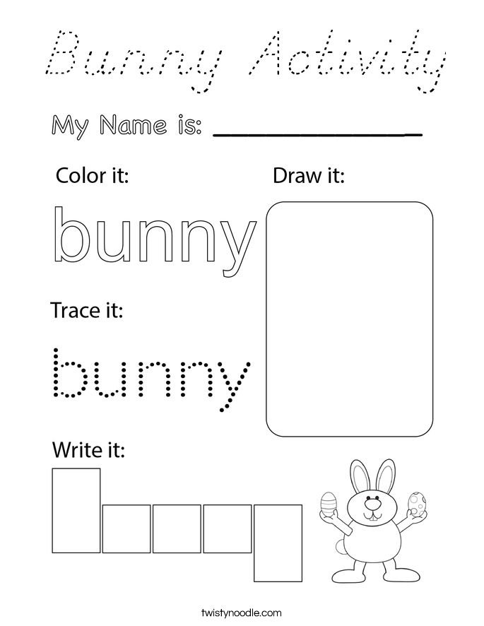 Bunny Activity Coloring Page