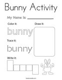 Bunny Activity Coloring Page