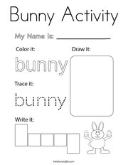 Bunny Activity Coloring Page
