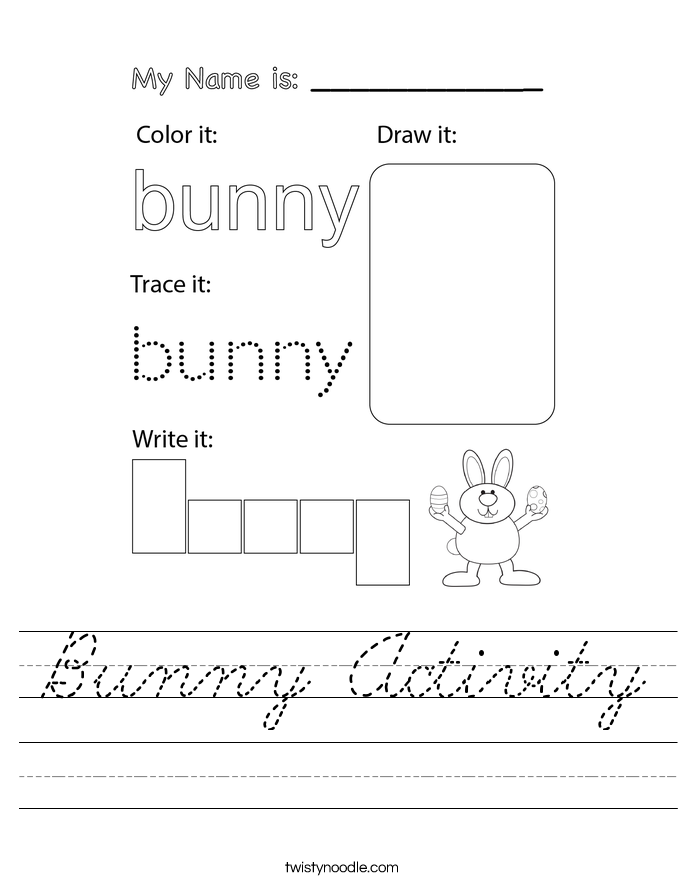 Bunny Activity Worksheet
