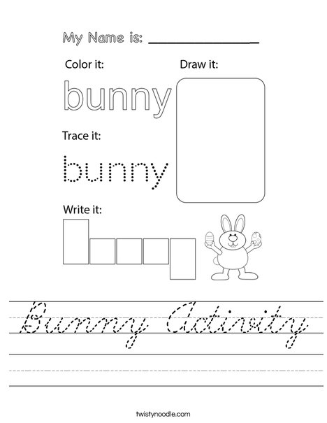 Bunny Activity Worksheet