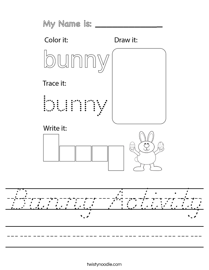 Bunny Activity Worksheet