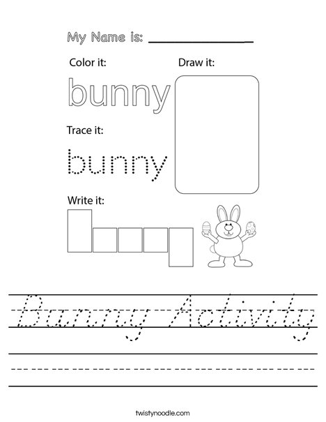 Bunny Activity Worksheet