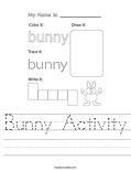 Bunny Activity Worksheet