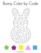 Bunny Color by Code Coloring Page