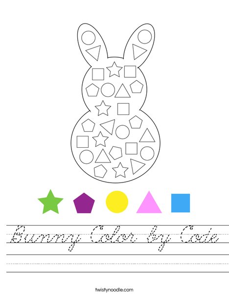 Bunny Color by Code Worksheet
