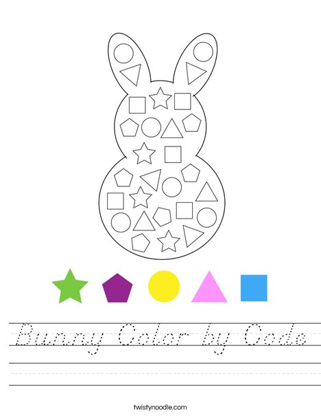 Bunny Color by Code Worksheet