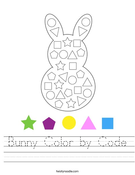 Bunny Color by Code Worksheet