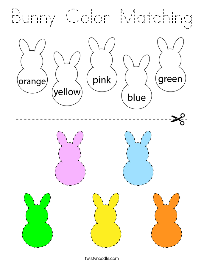 Bunny Color Matching Coloring Page