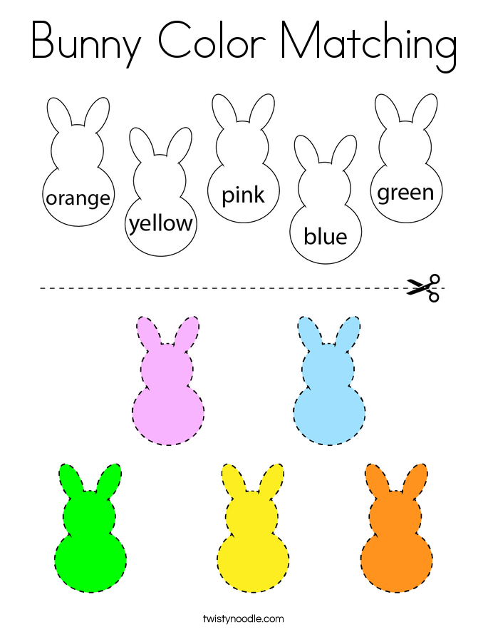 Bunny Color Matching Coloring Page