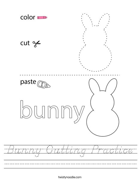 Bunny Cutting Practice Worksheet