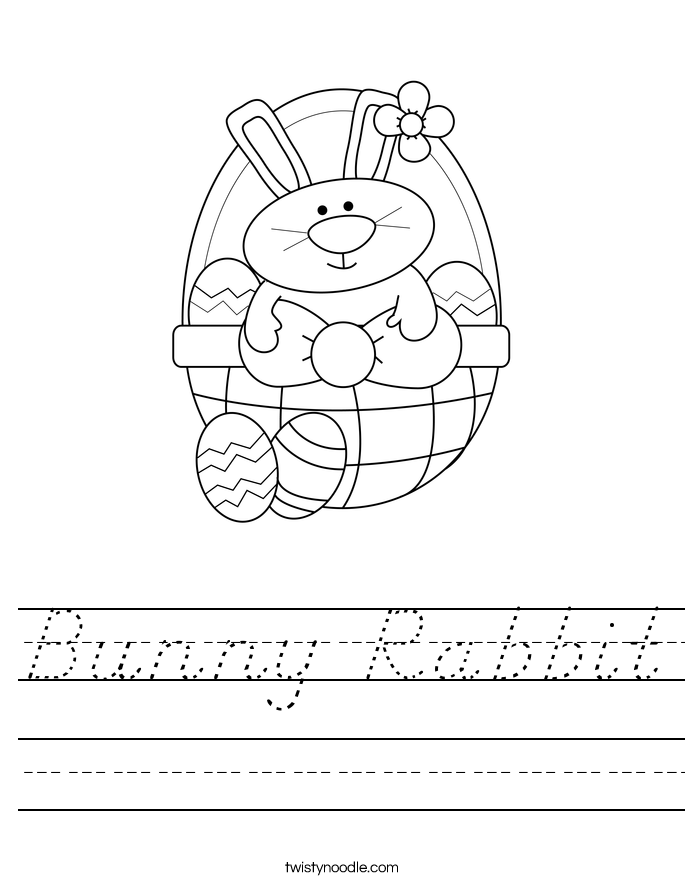 Bunny Rabbit Worksheet