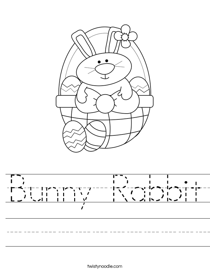 Bunny Rabbit Worksheet