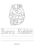 Bunny Rabbit Worksheet