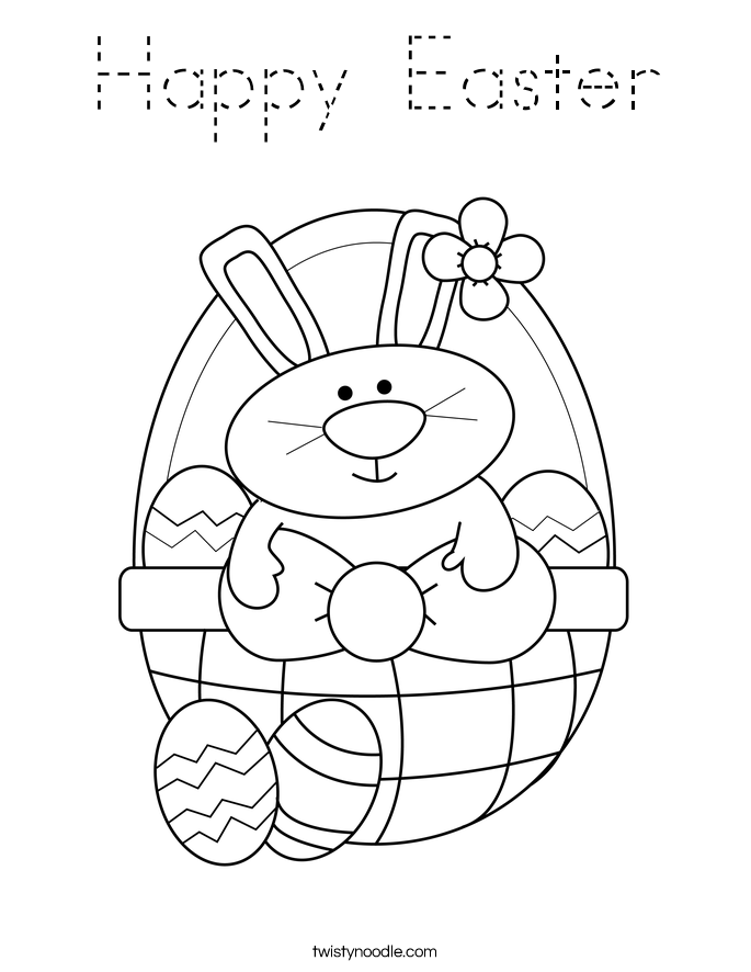  Happy Easter  Coloring Page