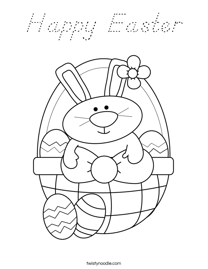  Happy Easter  Coloring Page