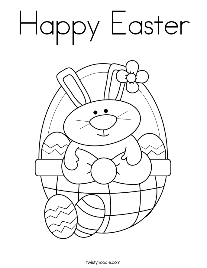  Happy Easter  Coloring Page