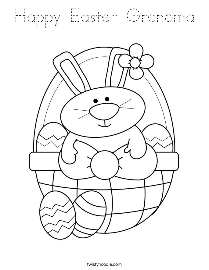 Happy Easter Grandma Coloring Page