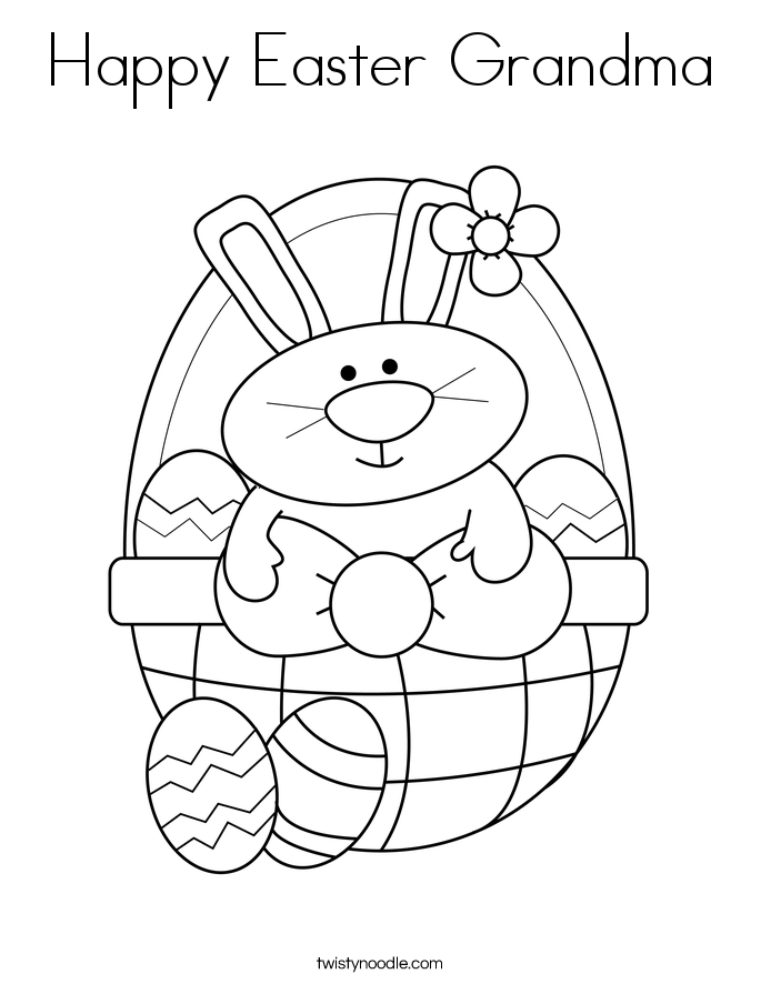 Happy Easter Grandma Coloring Page