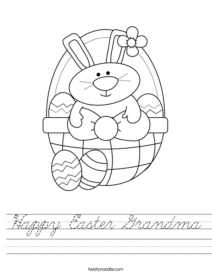 Happy Easter Grandma Worksheet