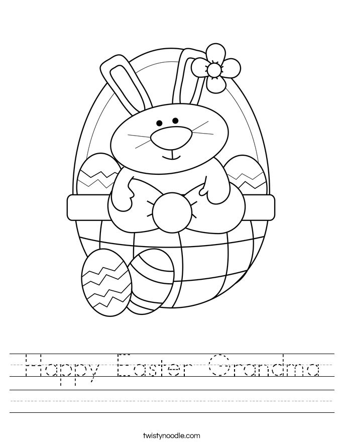 Happy Easter Grandma Worksheet